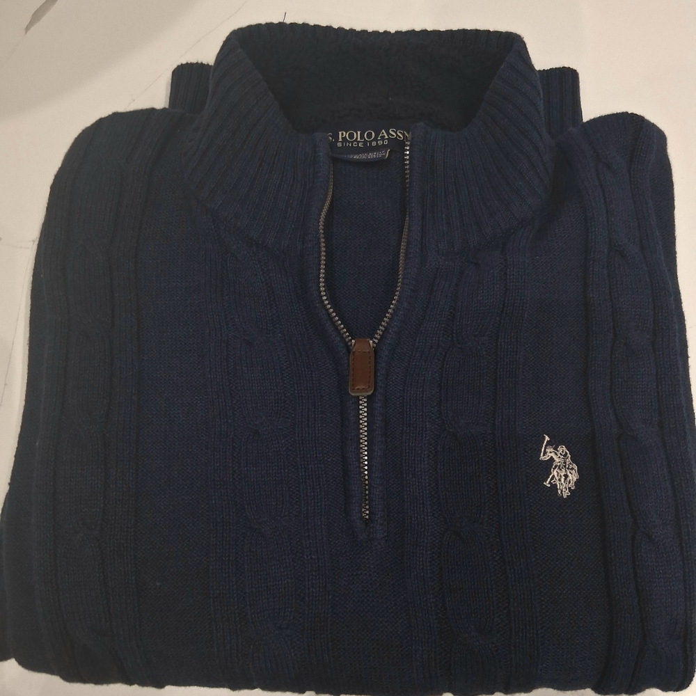 U.S. Polo Assn. Men's Navy Zip-Up Sweater